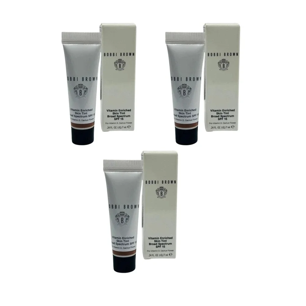 Bobbi Brown Vitamin Enriched Skin Tint SPF 15 Deep 2 Mini 0.24 oz‎ Lot of 3